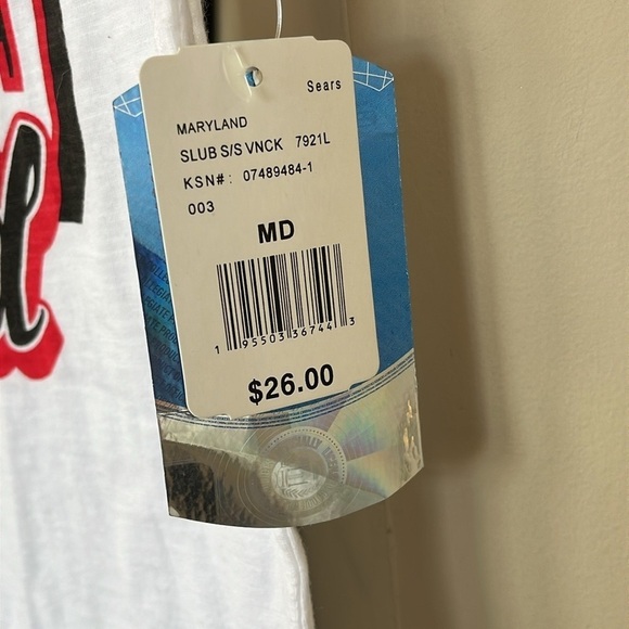 Brand New 5th & Ocean University of Maryland Terrapins Short Sleeved V-Neck Top - Picture 4 of 10